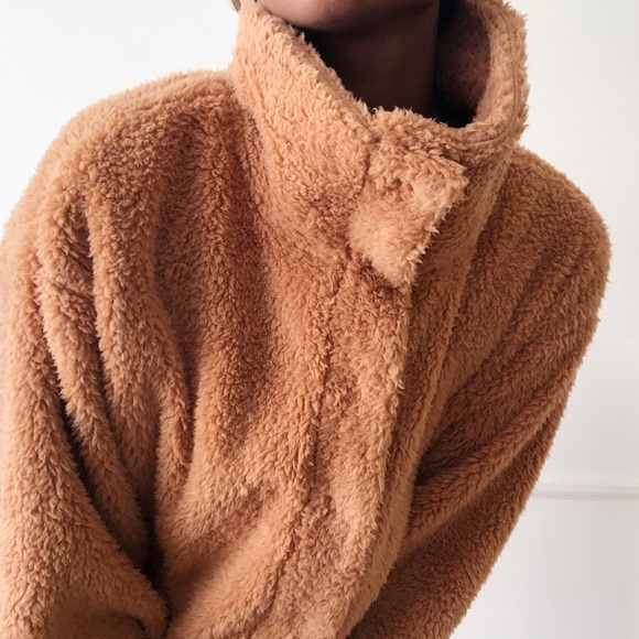 billabong cozy days sherpa fleece jacket - caramel - Picture 5 of 7